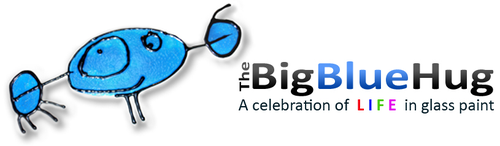 The Big Blue Hug — A celebration of LIFE in glass paint!