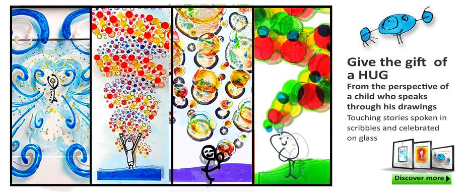 The Big Blue Hug — A celebration of LIFE in glass paint!